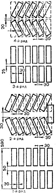 Рис. 4. Схема укладки кирпича для сушки