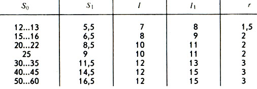 Таблица 7. Размеры соединения К-5, мм