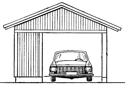 Рис. 83. Деревянный гараж на даче