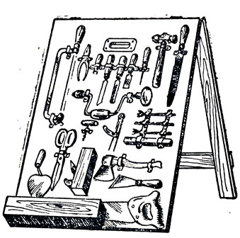 Рис. 10. Переносной щит с набором инструментов