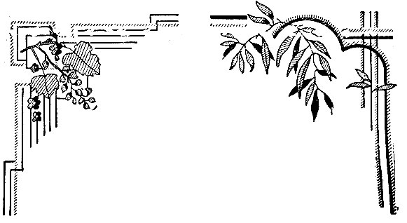 Рис. 53. Образцы филенок в сочетании с угловым трафаретом